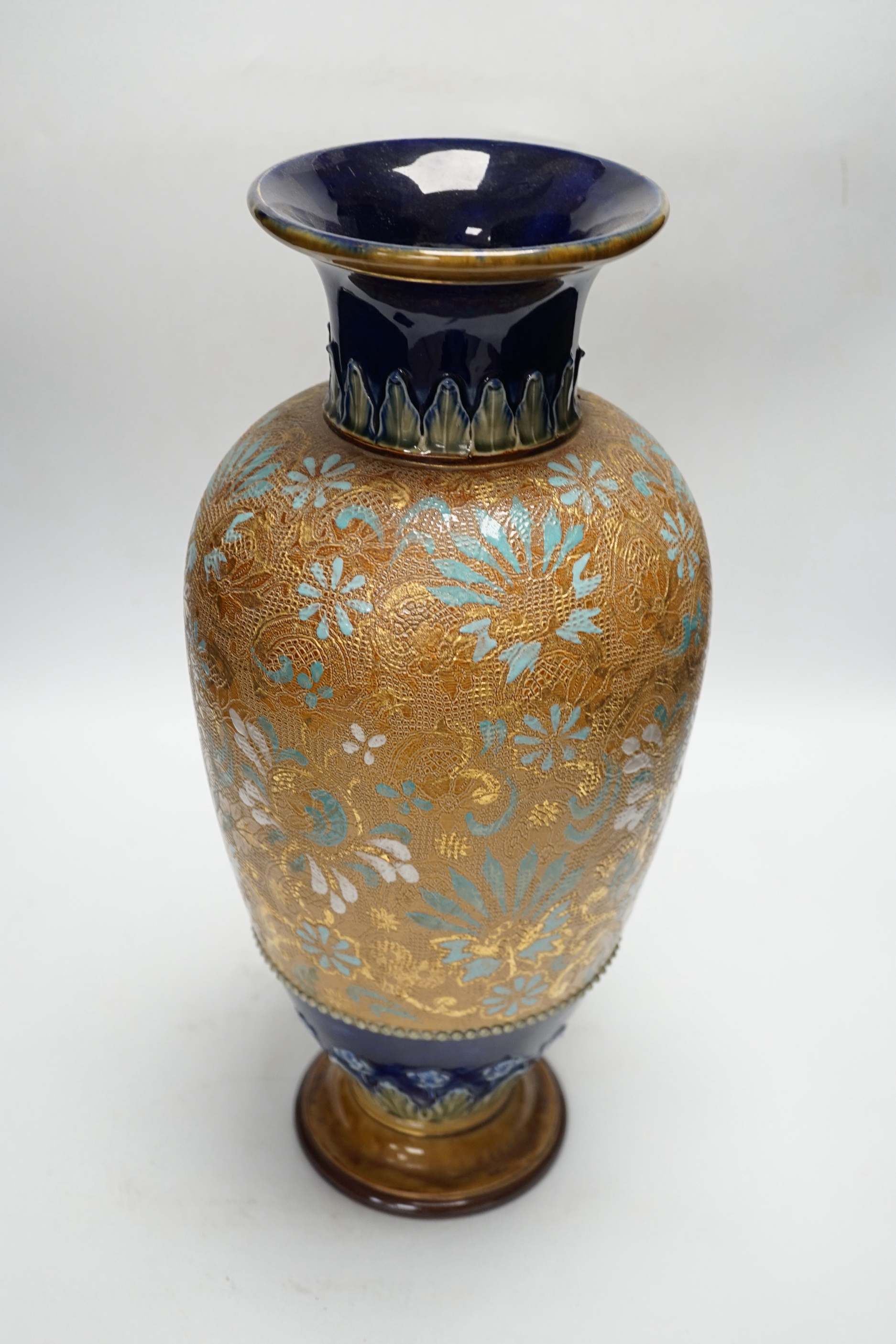 A large Royal Doulton & Slater’s patent stoneware vase, 43cm